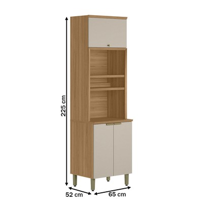 Torre Quente Route 3 Portas 100% Mdf Jequitibá/Off White Fosco - Pnr Móveis