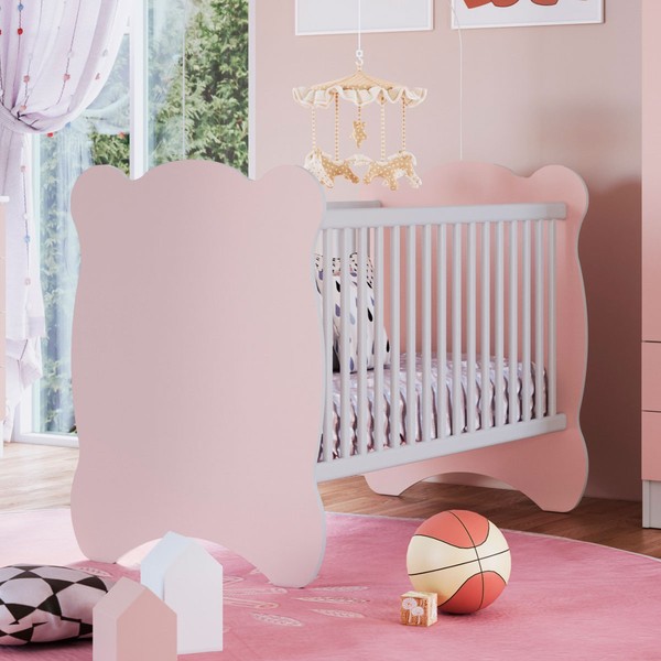 Berço com Armação Mosquiteiro Rosa 7000 - Percasa