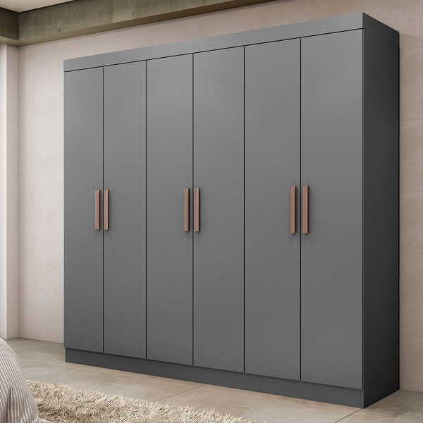 Guarda-Roupa Casal Paris 6 Portas 2 Gavetas Onix - Maxel