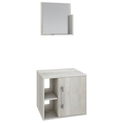 Armário de Banheiro Olivia 1 Porta 2 Prateleiras com Espelho Snow - Pnr Móveis