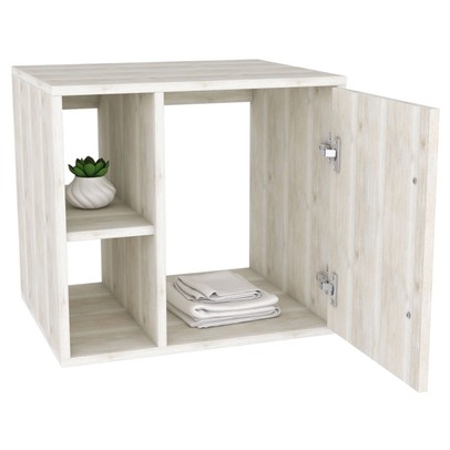 Armário de Banheiro Olivia 1 Porta 2 Prateleiras com Espelho Snow - Pnr Móveis