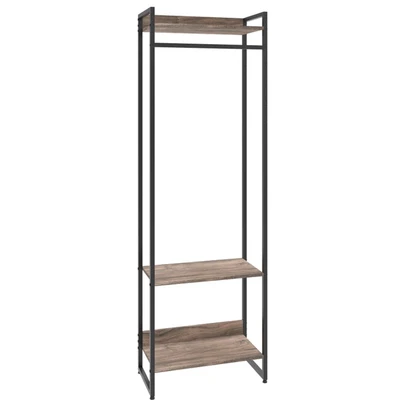 Closet Fine Ii 3 Prateleiras Carvalho Dark/Preto - Pnr Móveis