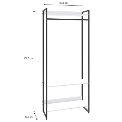 Closet Fine Plus 3 Prateleiras Branco Chess/Preto - Pnr Móveis