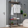 Closet Fine Plus 3 Prateleiras Carvalho Dark/Preto - Pnr Móveis