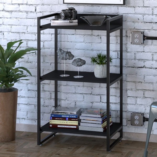 Estante para Livros 3 Prateleiras Win ônix - Pnr Móveis