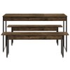 Mesa de Jantar 4 Lugares Néctar Carvalho Dark/Preto - Pnr Móveis
