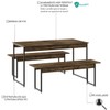 Mesa de Jantar 4 Lugares Néctar Carvalho Dark/Preto - Pnr Móveis