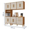 Cozinha Compacta Lorena 11 Portas 2 Gavetas 2580 Nature/Off White - Kaiki Móveis