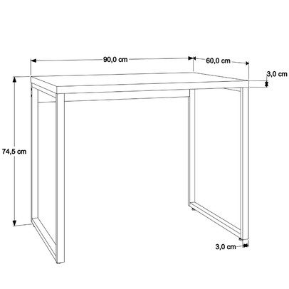 Mesa Escrivaninha Office Win Carvalho Dark - Pnr Móveis