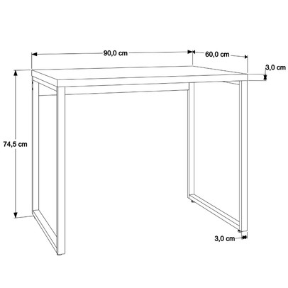 Mesa Escrivaninha Office Win Nogal - Pnr Móveis