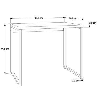 Mesa Escrivaninha Office Win ônix - Pnr Móveis