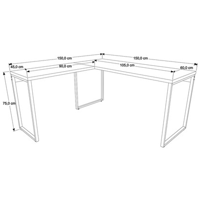 Mesa para Escritório de Canto em L Win Carvalho - Pnr Móveis