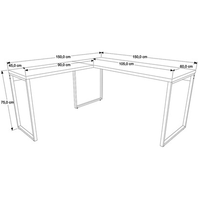 Mesa para Escritório de Canto em L Win Nogal - Pnr Móveis
