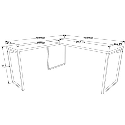 Mesa para Escritório de Canto em L Win ônix - Pnr Móveis