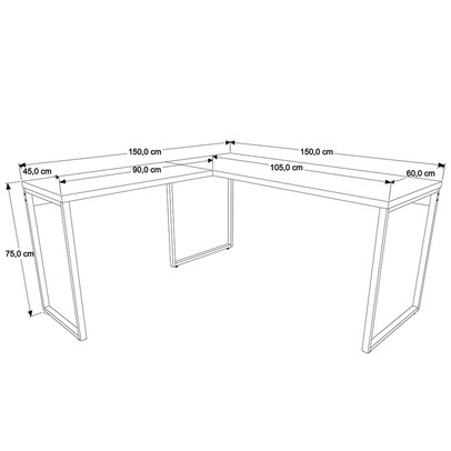 Mesa para Escritório de Canto em L Win Snow - Pnr Móveis