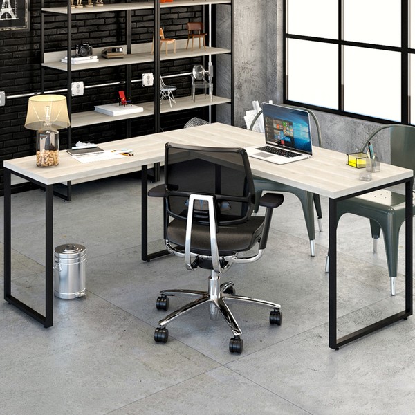 Mesa para Escritório de Canto em L Win Snow - Pnr Móveis