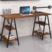Mesa para Escritório Win 4 Prateleiras Nogal - Pnr Móveis