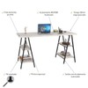Mesa para Escritório Win 4 Prateleiras Snow - Pnr Móveis