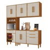 Cozinha Compacta Lorena 10 Portas 2 Gavetas com Fruteira Nature/Off White - Kaiki Móveis