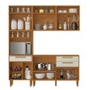 Cozinha Compacta Lorena 10 Portas 2 Gavetas com Fruteira Nature/Off White - Kaiki Móveis