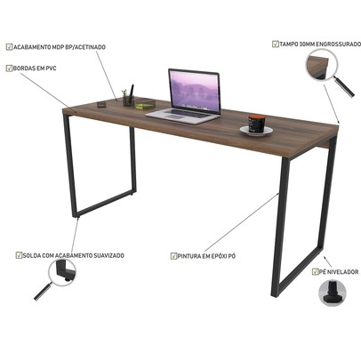 Mesa para Escritório Win Nogal - Pnr Móveis