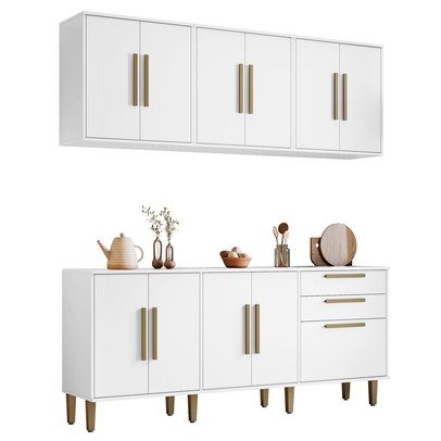 Cozinha Compacta Lorena 11 Portas 2 Gavetas Branco - Kaiki Móveis