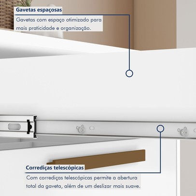 Cozinha Compacta Lorena 11 Portas 2 Gavetas Branco - Kaiki Móveis