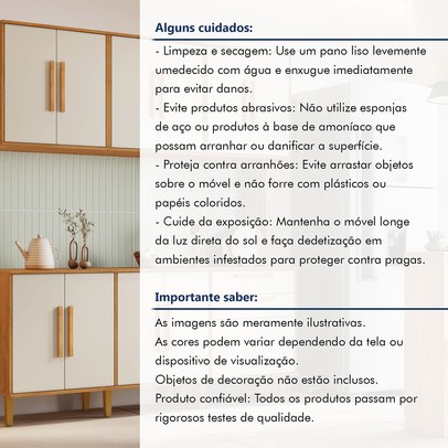 Cozinha Compacta Lorena 11 Portas 2 Gavetas Nature/Off White - Kaiki Móveis