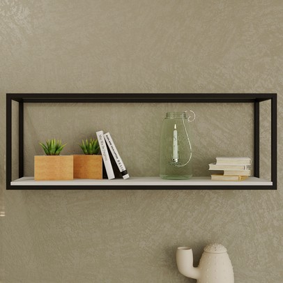 Nicho Decorativo Leader Branco Chess/Preto - Pnr Móveis