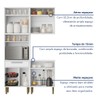 Armário de Cozinha Lorena 7 Portas 1 Gaveta com Fruteira Branco - Kaiki Móveis