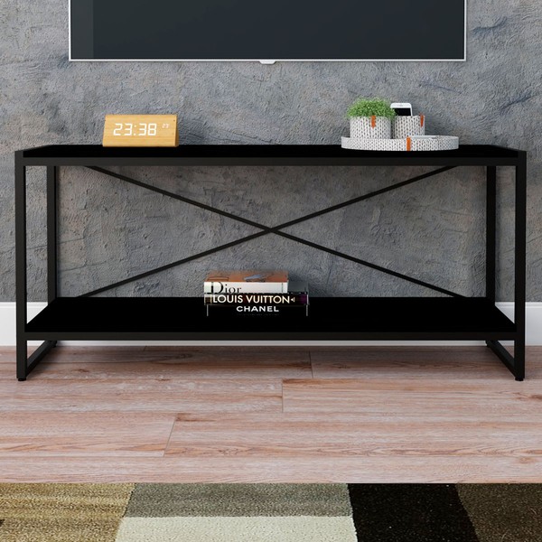 Rack para TV Até 50 Polegadas Leader 1 Prateleira Preto ônix/Preto - Pnr Móveis