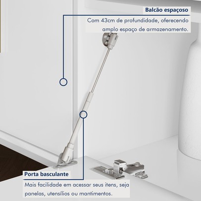 Cozinha Compacta Lorena 7 Portas 3 Gavetas Branco - Kaiki Móveis