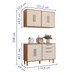 Cozinha Compacta Lorena 7 Portas 3 Gavetas Branco Nature/Off White - Kaiki Móveis