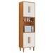Paneleiro Lorena 4 Portas 3 Prateleiras Nature/Off White - Kaiki Móveis