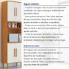 Paneleiro Lorena 4 Portas 3 Prateleiras Nature/Off White - Kaiki Móveis