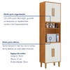 Paneleiro Lorena 4 Portas 3 Prateleiras Nature/Off White - Kaiki Móveis