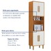 Paneleiro Lorena 4 Portas 3 Prateleiras Nature/Off White - Kaiki Móveis