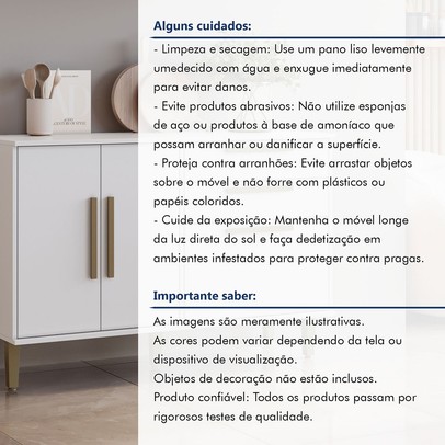 Balcão de Cozinha Lorena 3 Portas 2 Gavetas Branco - Kaiki Móveis