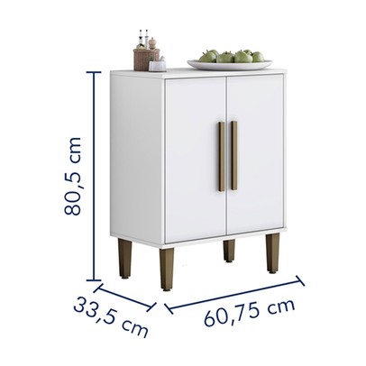 Balcão de Cozinha Lorena 2 Portas 1 Prateleira Branco - Kaiki Móveis