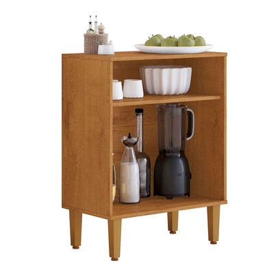 Balcão de Cozinha Lorena 2 Portas 1 Prateleira Nature/Off White - Kaiki Móveis