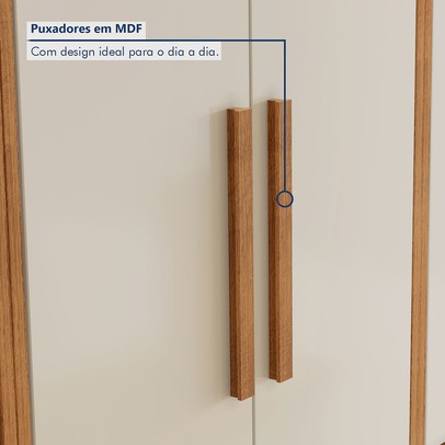 Balcão de Cozinha Lorena 2 Portas 1 Prateleira Nature/Off White - Kaiki Móveis