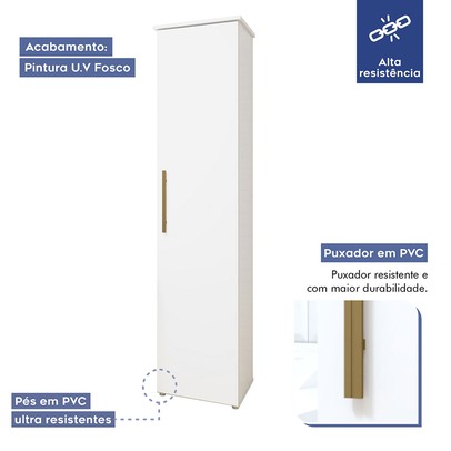 Lavanderia Completa Joinville  3 Poras 1 Gaveta Branco - Kaiki Móveis