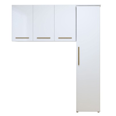 Lavanderia Completa Jundiaí 4 Portas 6 Prateleiras Branco - Kaiki Móveis