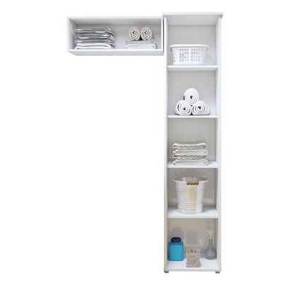 Lavanderia Completa Bauru 2 Portas 4 Prateleiras Branco - Kaki Móveis