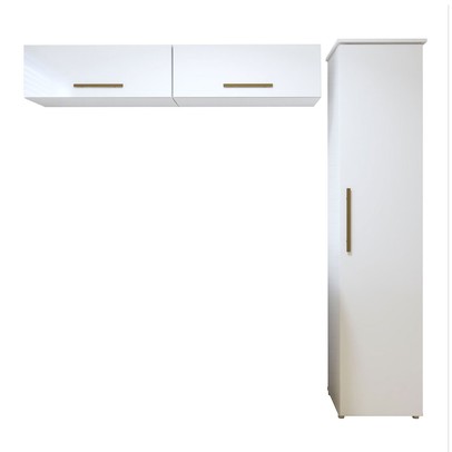 Lavanderia Completa Uberaba 3 Portas 4 Prateleiras Branco - Kaiki Móveis