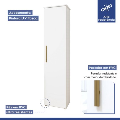 Lavanderia Completa Guarulhos 5 Portas Branco - Kaiki Móveis