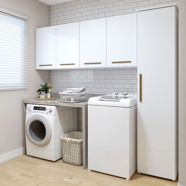 Lavanderia Completa Guarulhos 5 Portas Branco - Kaiki Móveis