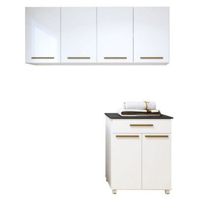 Lavanderia Completa Terosópolis 6 Portas 1 Gaveta Branco - Kaiki Móveis