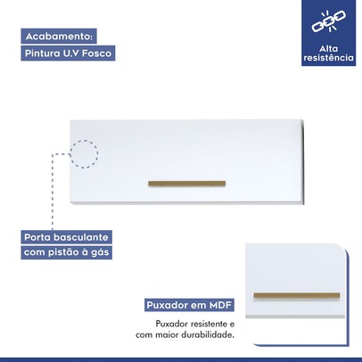 Lavanderia Completa Magé 4 Portas 1 Gaveta Branco - Kaiki Móveis