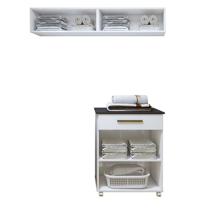 Lavanderia Completa Magé 4 Portas 1 Gaveta Branco - Kaiki Móveis
